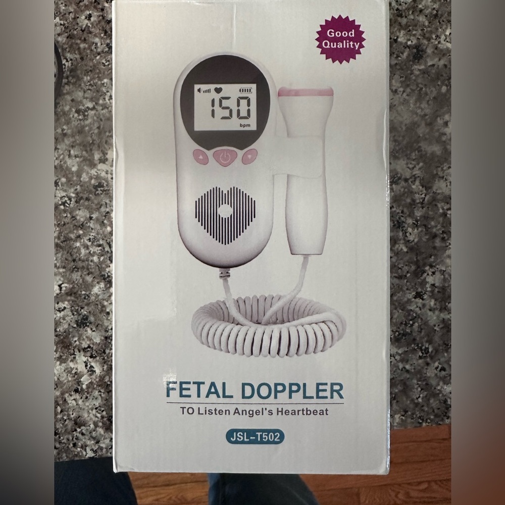 IMEX White and Pink Fetal Doppler - Portable Prenatal Heartbeat Monitor